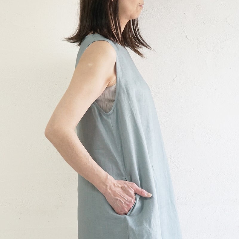 Branch m‘.,ブランチエム,ナチュラル,30代,40代,50代,60代,リネン,ゆったり,麻,ワンピース,リネンワンピース,ノースリーブワンピース