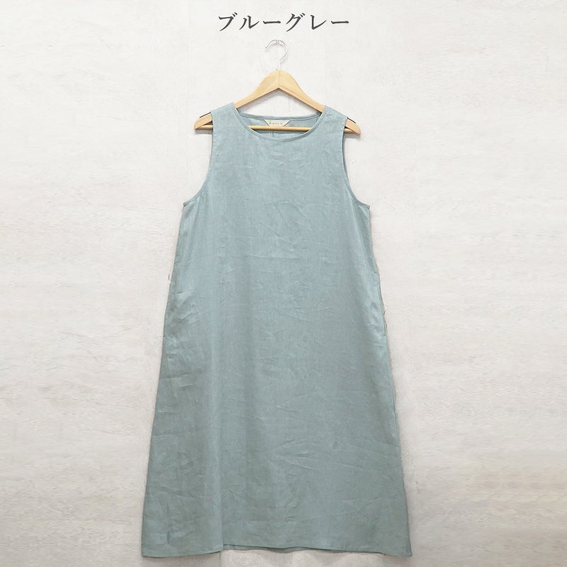 Branch m‘.,ブランチエム,ナチュラル,30代,40代,50代,60代,リネン,ゆったり,麻,ワンピース,リネンワンピース,ノースリーブワンピース