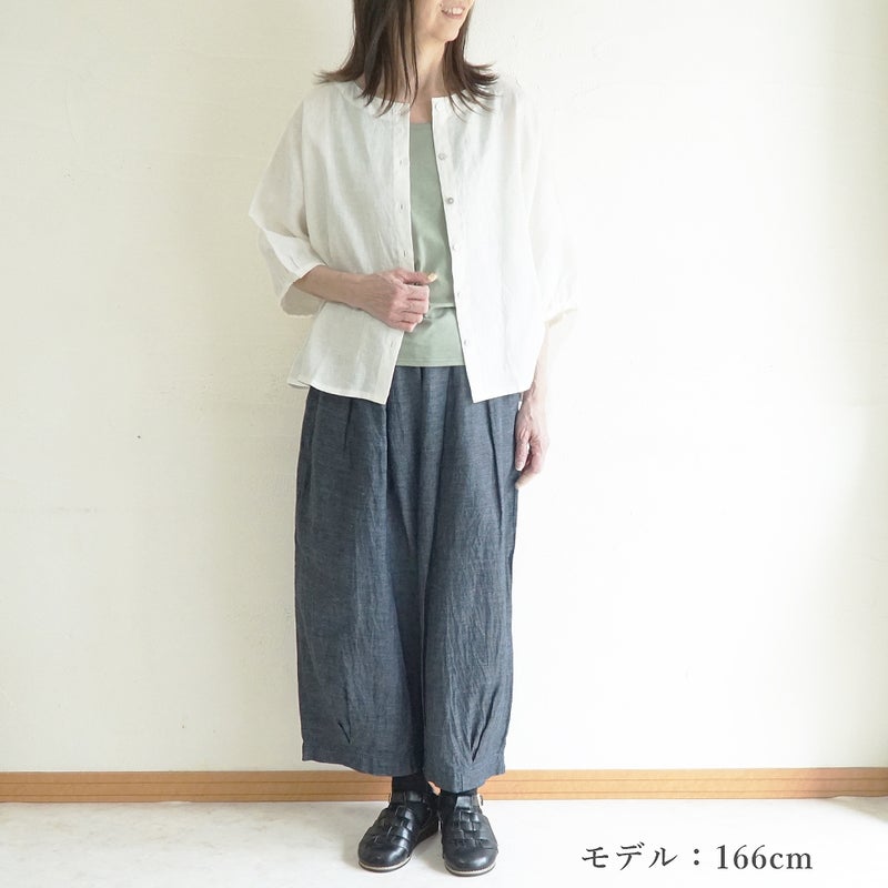 Branch m‘.,ブランチエム,ナチュラル,30代,40代,50代,60代,コーデセット,コーディネートセット,セット売り,ゆったり,リネン,ブラウス,リネンブラウス,ドルマンブラウス,デニム,デニムパンツ,バルーンパンツ,フィグパンツ