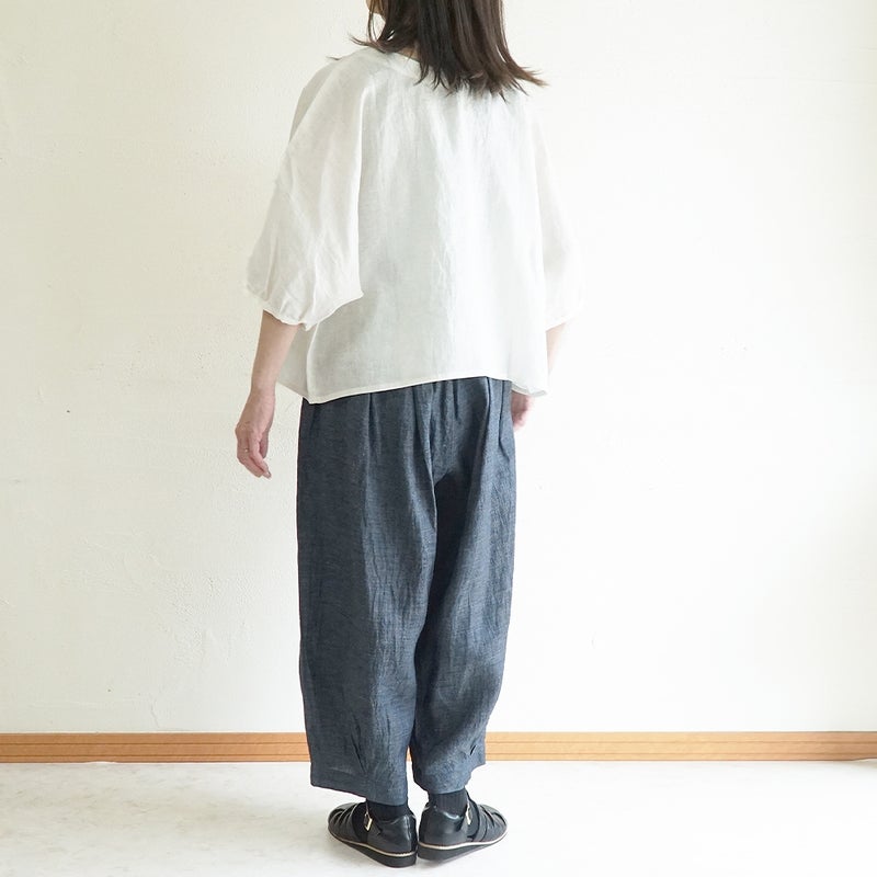 Branch m‘.,ブランチエム,ナチュラル,30代,40代,50代,60代,コーデセット,コーディネートセット,セット売り,ゆったり,リネン,ブラウス,リネンブラウス,ドルマンブラウス,デニム,デニムパンツ,バルーンパンツ,フィグパンツ
