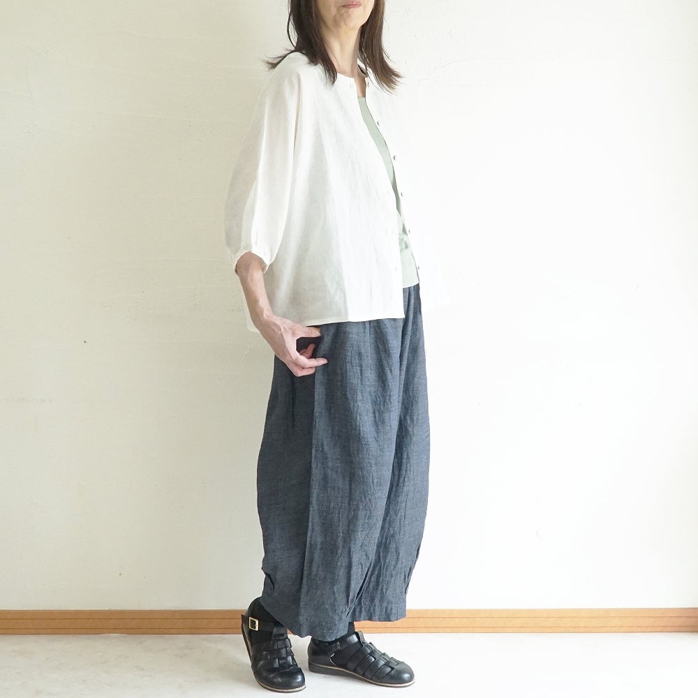 Branch m‘.,ブランチエム,ナチュラル,30代,40代,50代,60代,コーデセット,コーディネートセット,セット売り,ゆったり,リネン,ブラウス,リネンブラウス,ドルマンブラウス,デニム,デニムパンツ,バルーンパンツ,フィグパンツ