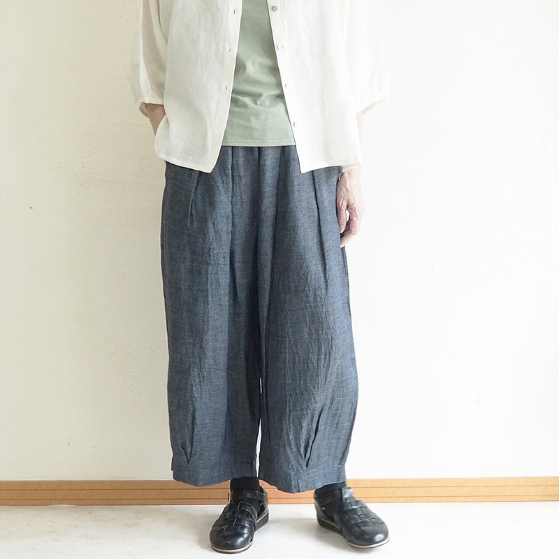 Branch m‘.,ブランチエム,ナチュラル,30代,40代,50代,60代,コーデセット,コーディネートセット,セット売り,ゆったり,リネン,ブラウス,リネンブラウス,ドルマンブラウス,デニム,デニムパンツ,バルーンパンツ,フィグパンツ
