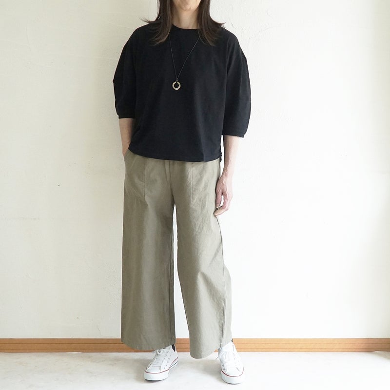 Branch m‘.,ブランチエム,ナチュラル,30代,40代,50代,60代,コーデセット,コーディネートセット,セット売り,ゆったり,Tシャツ,カットソー,ベイカーパンツ,ストレートパンツ,ワイドストレートパンツ