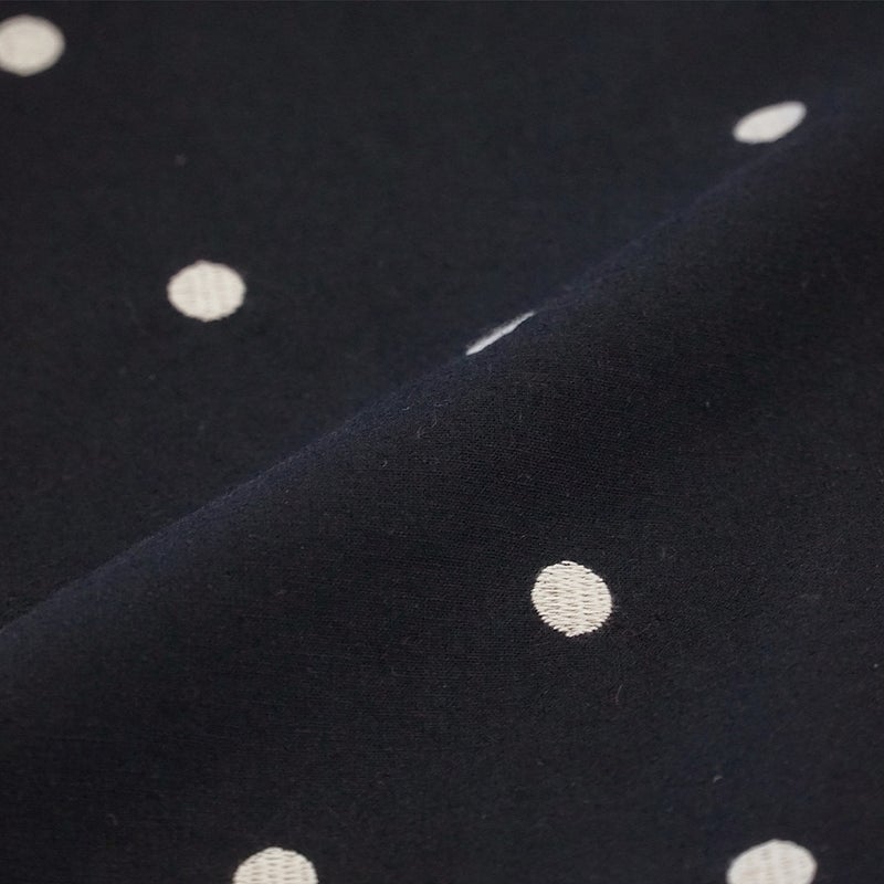 Branch m‘.,ブランチエム,ナチュラル,30代,40代,50代,60代,コットンリネン,ゆったり,ブラウス,シャツ,綿麻,半袖,チビ衿,刺繍,ドット刺繍,刺繍ブラウス,刺繍シャツ,ドット柄,ドットシャツ,ドットブラウス