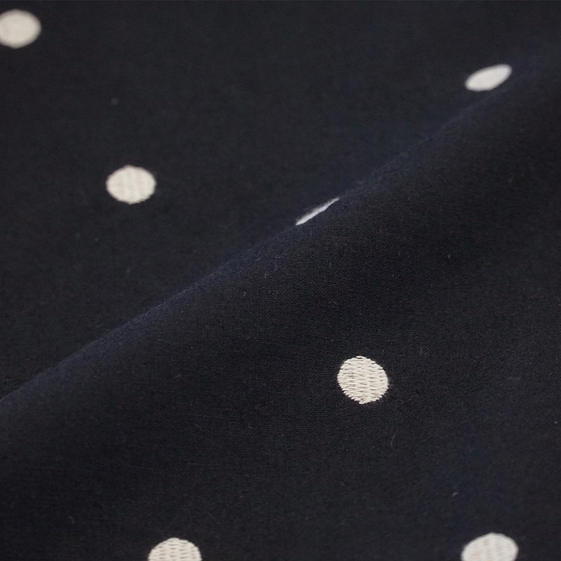 Branch m‘.,ブランチエム,ナチュラル,30代,40代,50代,60代,コットンリネン,ゆったり,ワンピース,2way,2wayワンピース,５分袖,シャツワンピース,綿麻,半袖,刺繍,ドット刺繍,刺繍ワンピース,ドット柄,ドットワンピース