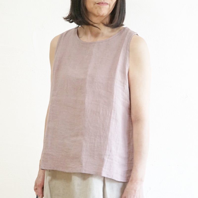 Branch m‘.,ブランチエム,ナチュラル,30代,40代,50代,60代,リネン,ゆったり,ブラウス,リネンブラウス,タンクトップ,ノースリーブ,リネンタンクトップ