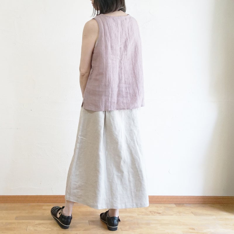 Branch m‘.,ブランチエム,ナチュラル,30代,40代,50代,60代,リネン,ゆったり,ブラウス,リネンブラウス,タンクトップ,ノースリーブ,リネンタンクトップ