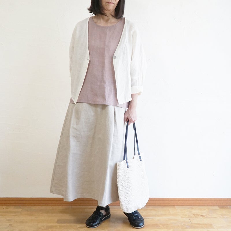 Branch m‘.,ブランチエム,ナチュラル,30代,40代,50代,60代,リネン,ゆったり,ブラウス,リネンブラウス,タンクトップ,ノースリーブ,リネンタンクトップ