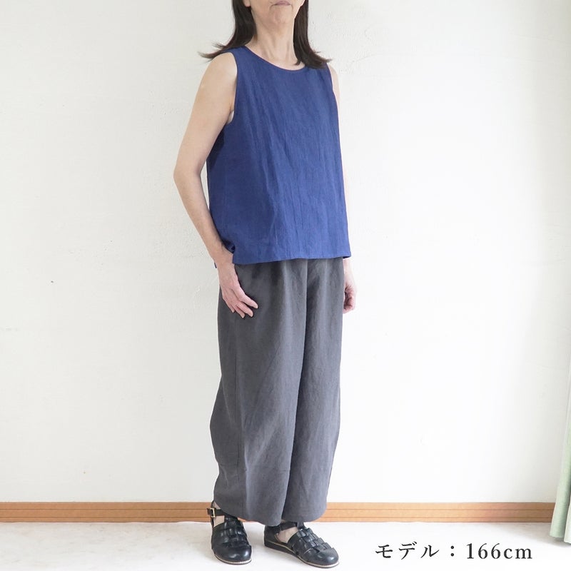 Branch m‘.,ブランチエム,ナチュラル,30代,40代,50代,60代,リネン,ゆったり,ブラウス,リネンブラウス,タンクトップ,ノースリーブ,リネンタンクトップ
