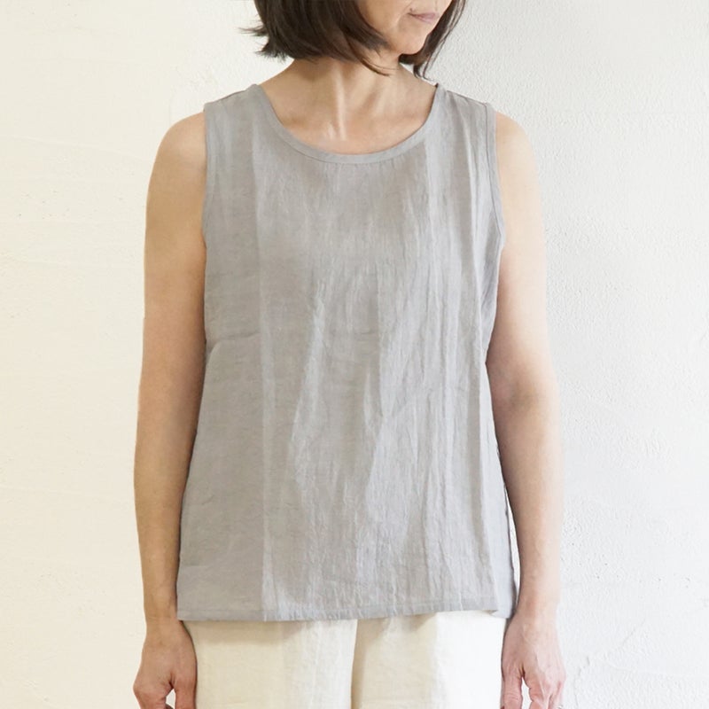 Branch m‘.,ブランチエム,ナチュラル,30代,40代,50代,60代,リネン,ゆったり,ブラウス,リネンブラウス,タンクトップ,ノースリーブ,リネンタンクトップ