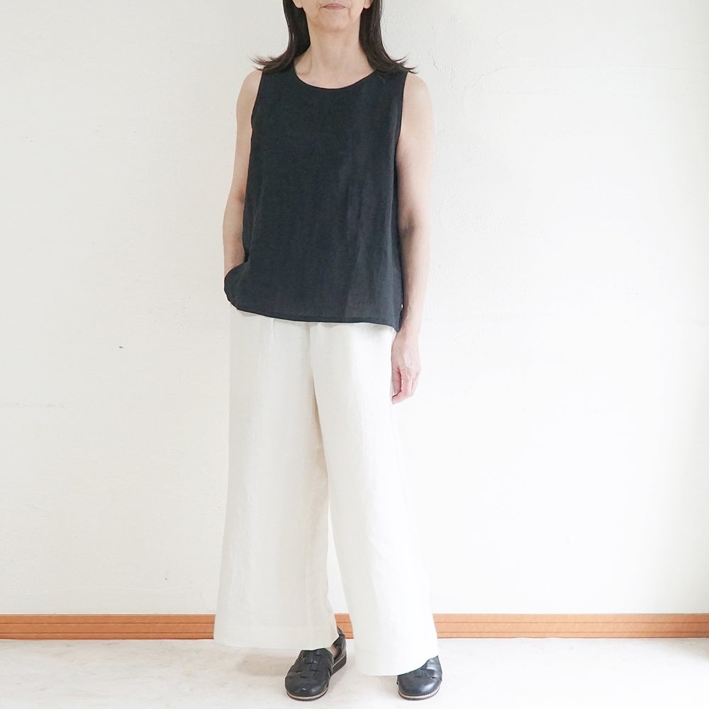 Branch m‘.,ブランチエム,ナチュラル,30代,40代,50代,60代,リネン,ゆったり,ブラウス,リネンブラウス,タンクトップ,ノースリーブ,リネンタンクトップ