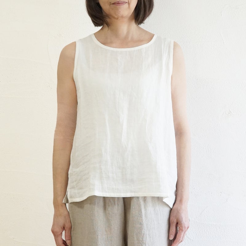 Branch m‘.,ブランチエム,ナチュラル,30代,40代,50代,60代,リネン,ゆったり,ブラウス,リネンブラウス,タンクトップ,ノースリーブ,リネンタンクトップ