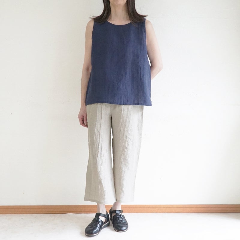 Branch m‘.,ブランチエム,ナチュラル,30代,40代,50代,60代,リネン,ゆったり,ブラウス,リネンブラウス,タンクトップ,ノースリーブ,リネンタンクトップ