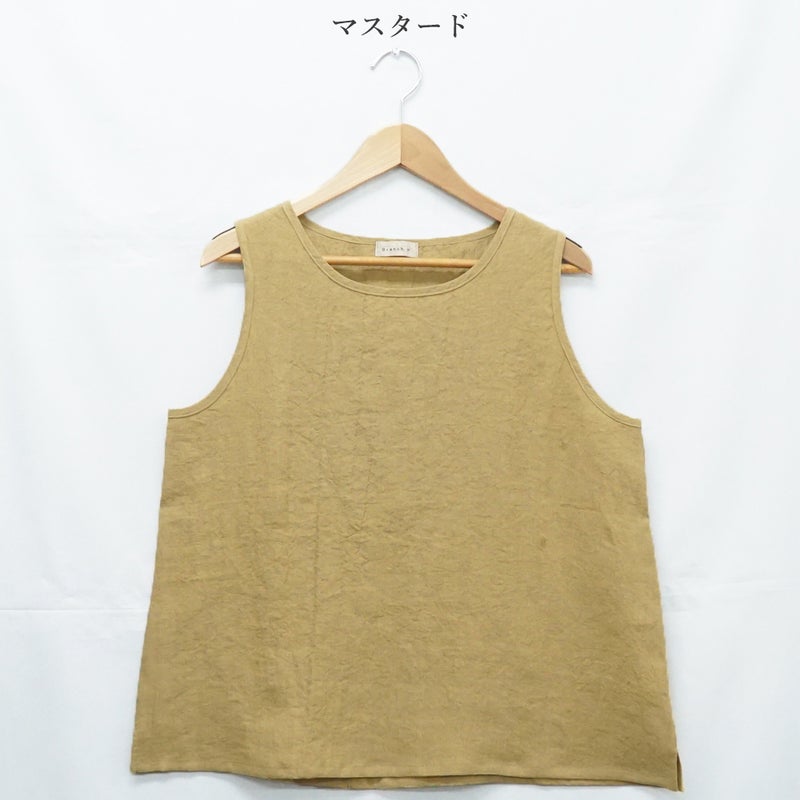 Branch m‘.,ブランチエム,ナチュラル,30代,40代,50代,60代,リネン,ゆったり,ブラウス,リネンブラウス,タンクトップ,ノースリーブ,リネンタンクトップ