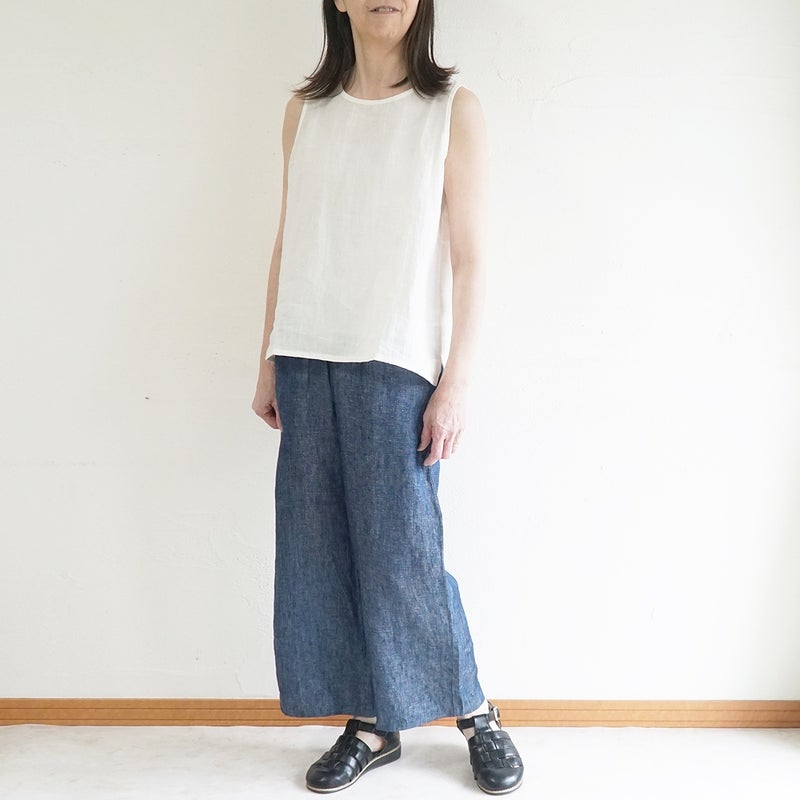 Branch m‘.,ブランチエム,ナチュラル,30代,40代,50代,60代,リネン,ゆったり,ブラウス,リネンブラウス,タンクトップ,ノースリーブ,リネンタンクトップ