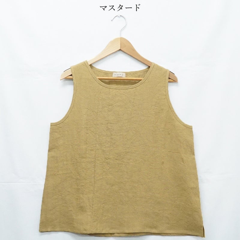 Branch m‘.,ブランチエム,ナチュラル,30代,40代,50代,60代,リネン,ゆったり,ブラウス,リネンブラウス,タンクトップ,ノースリーブ,リネンタンクトップ
