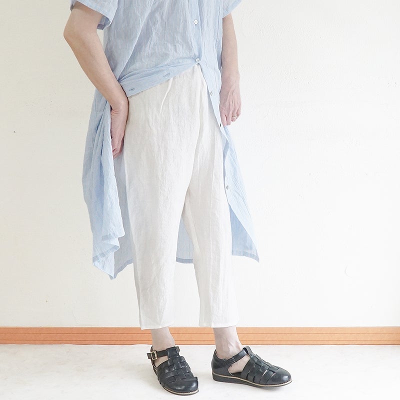 Branch m‘.,ブランチエム,ナチュラル,30代,40代,50代,60代,リネン,ゆったり,pants,パンツ,リネンパンツ,クロップドパンツ,インナーパンツ,ぺチパンツ,アンダーパンツ,