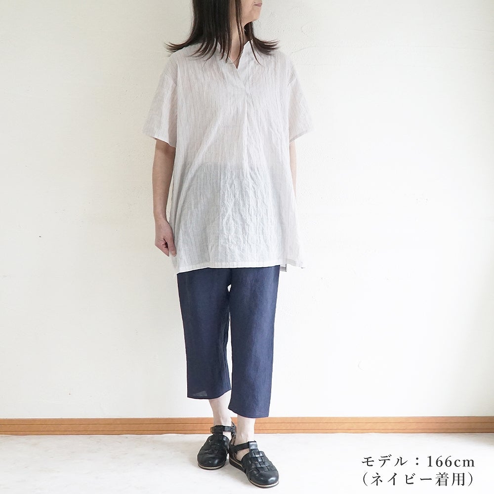 Branch m‘.,ブランチエム,ナチュラル,30代,40代,50代,60代,リネン,ゆったり,pants,パンツ,リネンパンツ,クロップドパンツ,インナーパンツ,ぺチパンツ,アンダーパンツ,