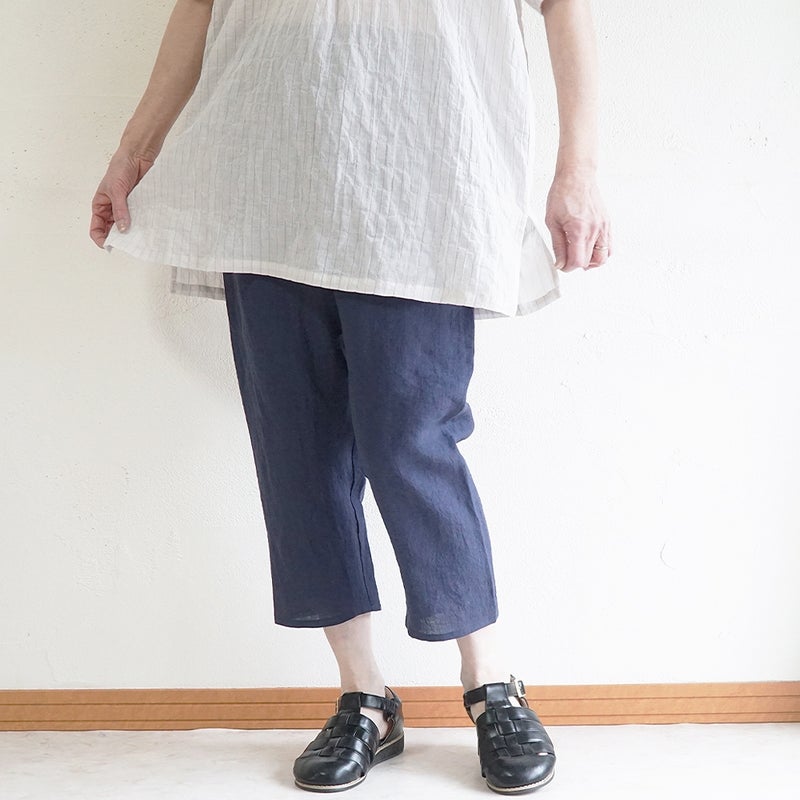 Branch m‘.,ブランチエム,ナチュラル,30代,40代,50代,60代,リネン,ゆったり,pants,パンツ,リネンパンツ,クロップドパンツ,インナーパンツ,ぺチパンツ,アンダーパンツ,