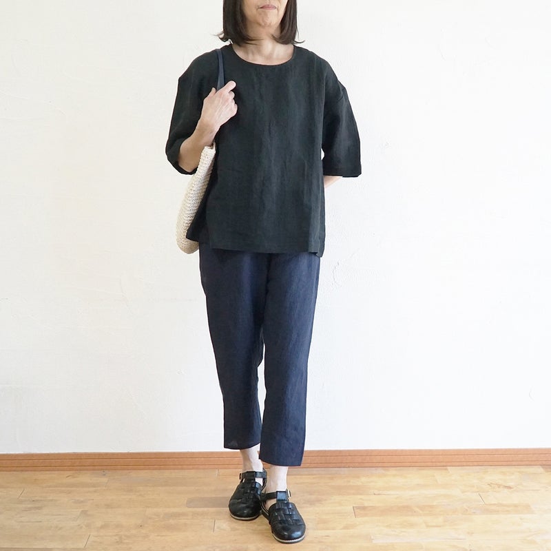 Branch m‘.,ブランチエム,ナチュラル,30代,40代,50代,60代,リネン,ゆったり,pants,パンツ,リネンパンツ,クロップドパンツ,インナーパンツ,ぺチパンツ,アンダーパンツ,