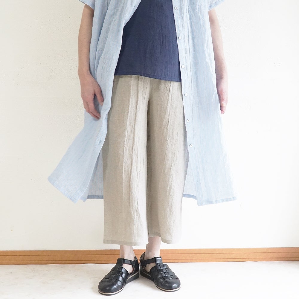 Branch m‘.,ブランチエム,ナチュラル,30代,40代,50代,60代,リネン,ゆったり,パンツ,リネンパンツ,ワイドストレートパンツ,ワイドパンツ,ぺチパンツ,インナーパンツ,アンダーパンツ