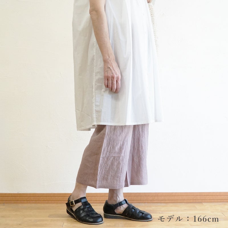 Branch m‘.,ブランチエム,ナチュラル,30代,40代,50代,60代,リネン,ゆったり,パンツ,リネンパンツ,ワイドストレートパンツ,ワイドパンツ,ぺチパンツ,インナーパンツ,アンダーパンツ