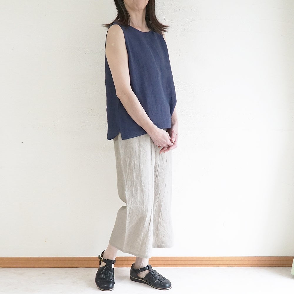 Branch m‘.,ブランチエム,ナチュラル,30代,40代,50代,60代,リネン,ゆったり,パンツ,リネンパンツ,ワイドストレートパンツ,ワイドパンツ,ぺチパンツ,インナーパンツ,アンダーパンツ