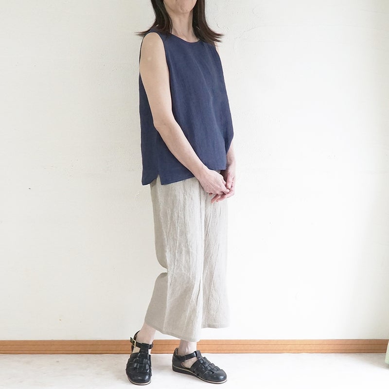 Branch m‘.,ブランチエム,ナチュラル,30代,40代,50代,60代,リネン,ゆったり,パンツ,リネンパンツ,ワイドストレートパンツ,ワイドパンツ,ぺチパンツ,インナーパンツ,アンダーパンツ