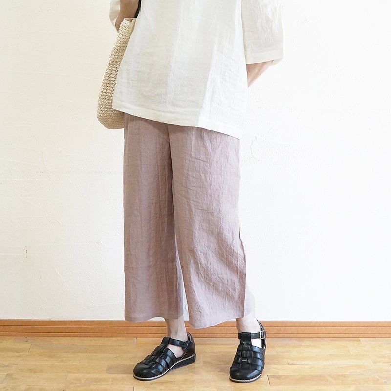 Branch m‘.,ブランチエム,ナチュラル,30代,40代,50代,60代,リネン,ゆったり,パンツ,リネンパンツ,ワイドストレートパンツ,ワイドパンツ,ぺチパンツ,インナーパンツ,アンダーパンツ