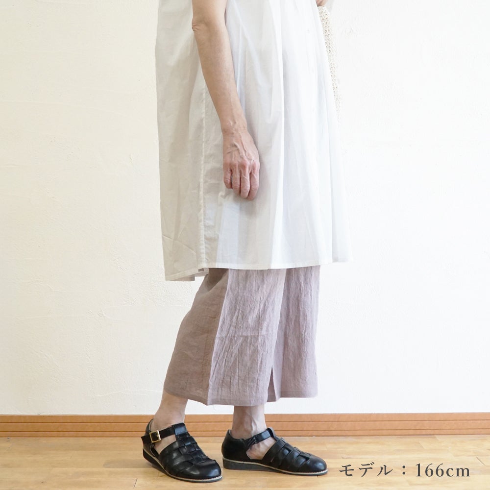 Branch m‘.,ブランチエム,ナチュラル,30代,40代,50代,60代,リネン,ゆったり,パンツ,リネンパンツ,ワイドストレートパンツ,ワイドパンツ,ぺチパンツ,インナーパンツ,アンダーパンツ