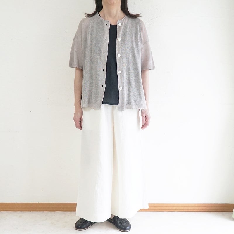 Branch m‘.,ブランチエム,ナチュラル,30代,40代,50代,60代,リネン,ゆったり,カーディガン,リネンニット,ニットカーディガン,羽織,リネンニットカーディガン,,
