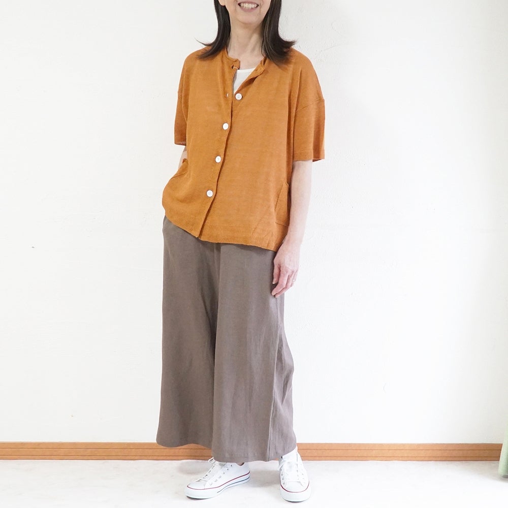 Branch m‘.,ブランチエム,ナチュラル,30代,40代,50代,60代,リネン,ゆったり,カーディガン,リネンニット,ニットカーディガン,羽織,リネンニットカーディガン,,