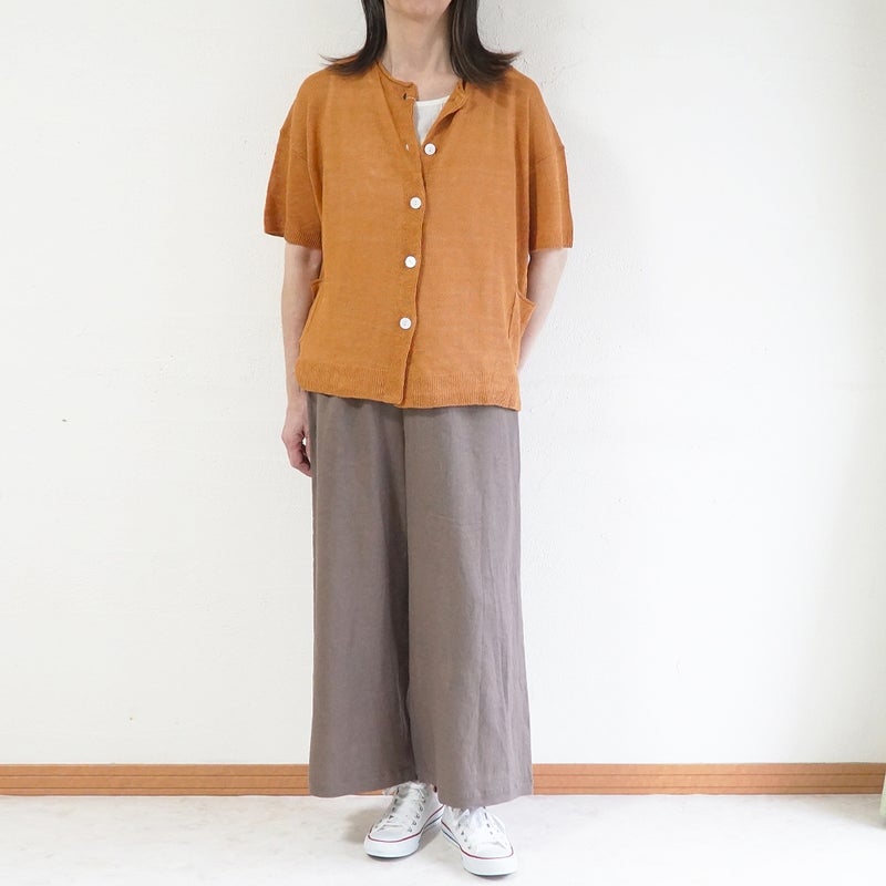 Branch m‘.,ブランチエム,ナチュラル,30代,40代,50代,60代,リネン,ゆったり,カーディガン,リネンニット,ニットカーディガン,羽織,リネンニットカーディガン,,