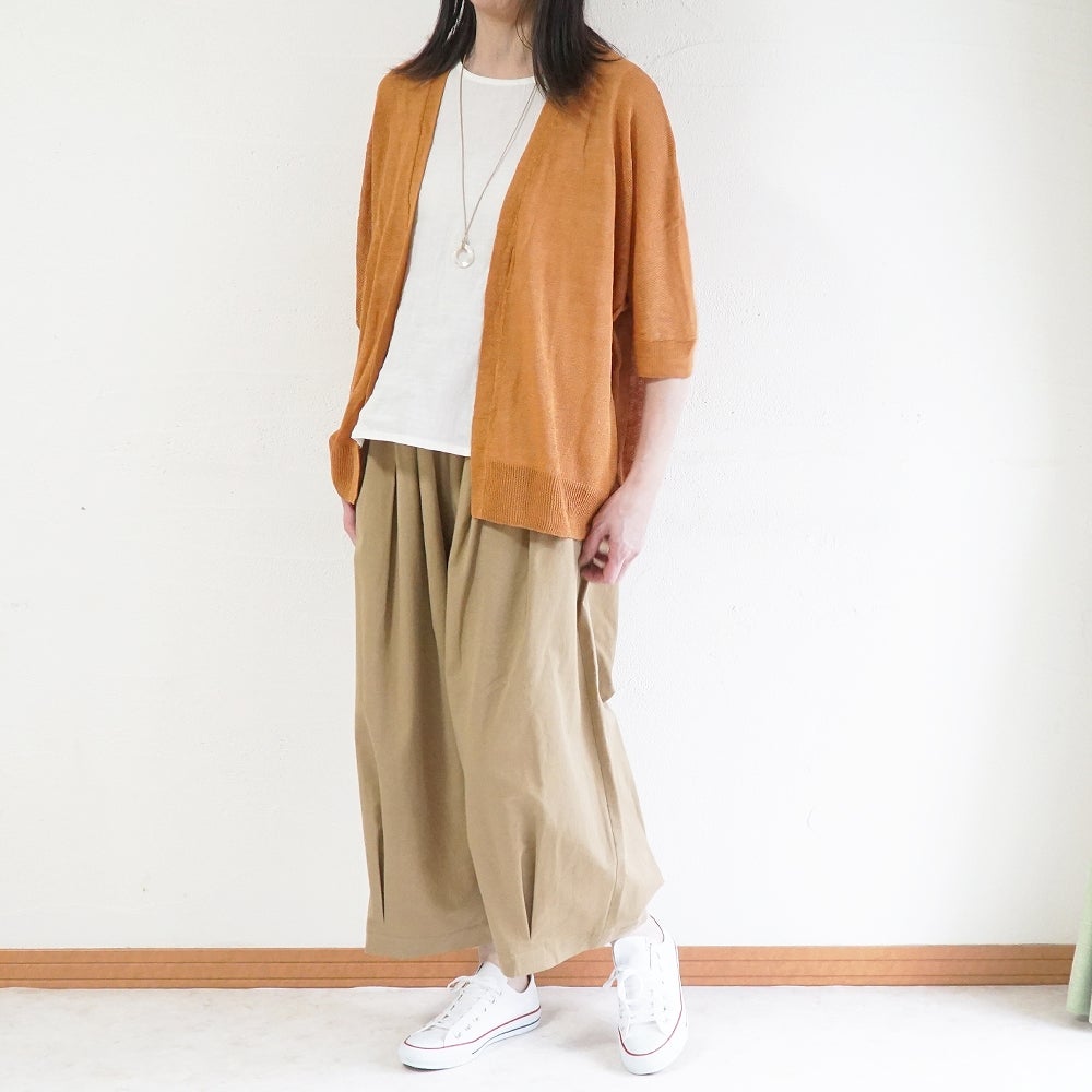 Branch m‘.,ブランチエム,ナチュラル,30代,40代,50代,60代,リネン,ゆったり,カーディガン,リネンニット,ニットカーディガン,羽織,リネンニットカーディガン,ドルマンカーディガン,