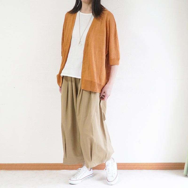 Branch m‘.,ブランチエム,ナチュラル,30代,40代,50代,60代,リネン,ゆったり,カーディガン,リネンニット,ニットカーディガン,羽織,リネンニットカーディガン,ドルマンカーディガン,