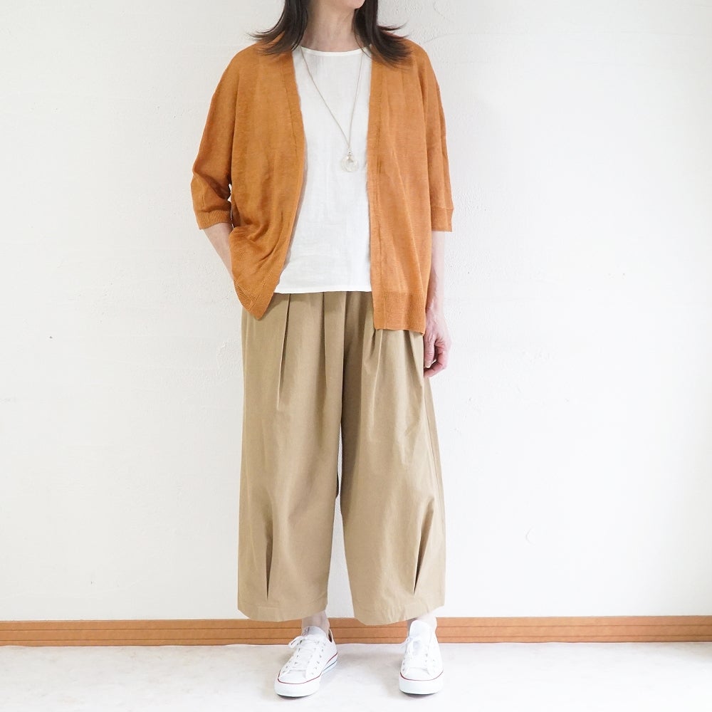 Branch m‘.,ブランチエム,ナチュラル,30代,40代,50代,60代,リネン,ゆったり,カーディガン,リネンニット,ニットカーディガン,羽織,リネンニットカーディガン,ドルマンカーディガン,