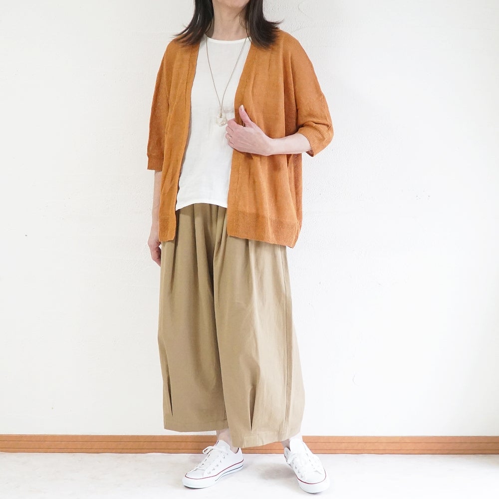 Branch m‘.,ブランチエム,ナチュラル,30代,40代,50代,60代,リネン,ゆったり,カーディガン,リネンニット,ニットカーディガン,羽織,リネンニットカーディガン,ドルマンカーディガン,