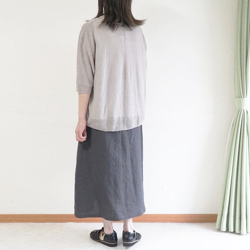 Branch m‘.,ブランチエム,ナチュラル,30代,40代,50代,60代,リネン,ゆったり,カーディガン,リネンニット,ニットカーディガン,羽織,リネンニットカーディガン,ドルマンカーディガン,