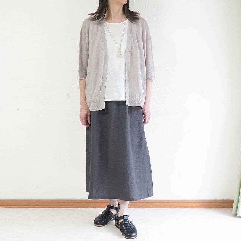 Branch m‘.,ブランチエム,ナチュラル,30代,40代,50代,60代,リネン,ゆったり,カーディガン,リネンニット,ニットカーディガン,羽織,リネンニットカーディガン,ドルマンカーディガン,