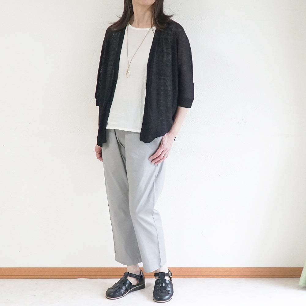Branch m‘.,ブランチエム,ナチュラル,30代,40代,50代,60代,リネン,ゆったり,カーディガン,リネンニット,ニットカーディガン,羽織,リネンニットカーディガン,ドルマンカーディガン,