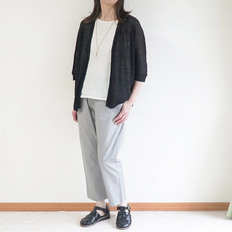 Branch m‘.,ブランチエム,ナチュラル,30代,40代,50代,60代,リネン,ゆったり,カーディガン,リネンニット,ニットカーディガン,羽織,リネンニットカーディガン,ドルマンカーディガン,