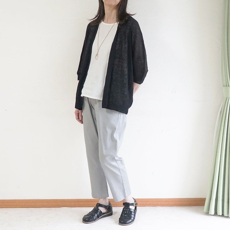 Branch m‘.,ブランチエム,ナチュラル,30代,40代,50代,60代,リネン,ゆったり,カーディガン,リネンニット,ニットカーディガン,羽織,リネンニットカーディガン,ドルマンカーディガン,