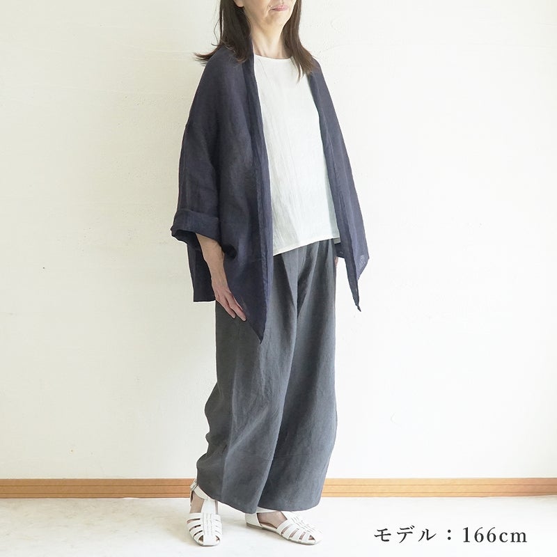 Branch m‘.,ブランチエム,ナチュラル,30代,40代,50代,60代,コーデセット,コーディネートセット,セット売り,ゆったり,リネン,カーディガン,リネンカーディガン,羽織,ストール,リネンストール,リネンガーゼ,トッパー,トッパーカーディガン,コクーンパンツ,リネンパンツ,パンツ,