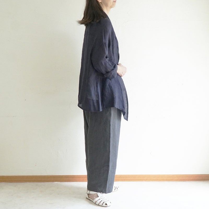 Branch m‘.,ブランチエム,ナチュラル,30代,40代,50代,60代,コーデセット,コーディネートセット,セット売り,ゆったり,リネン,カーディガン,リネンカーディガン,羽織,ストール,リネンストール,リネンガーゼ,トッパー,トッパーカーディガン,コクーンパンツ,リネンパンツ,パンツ,