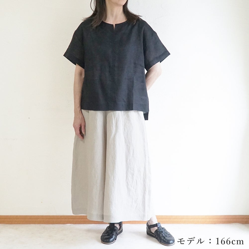 Branch m‘.,ブランチエム,ナチュラル,30代,40代,50代,60代,リネン,ゆったり,麻,プルオーバー,リネンプルオーバー,リネンブラウス,ブラウス,Tシャツ,