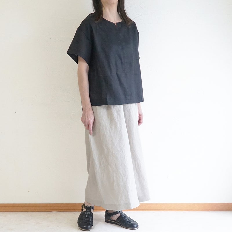 Branch m‘.,ブランチエム,ナチュラル,30代,40代,50代,60代,リネン,ゆったり,麻,プルオーバー,リネンプルオーバー,リネンブラウス,ブラウス,Tシャツ,