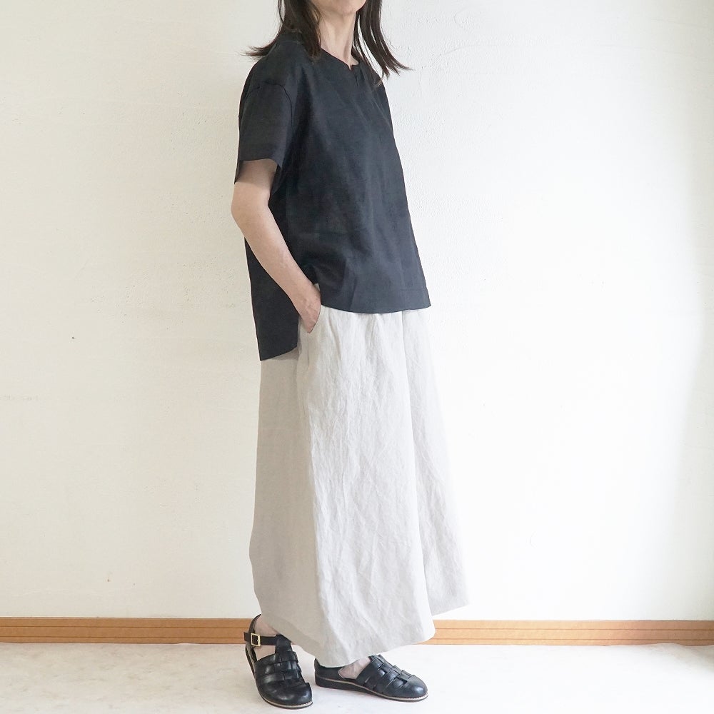 Branch m‘.,ブランチエム,ナチュラル,30代,40代,50代,60代,リネン,ゆったり,麻,プルオーバー,リネンプルオーバー,リネンブラウス,ブラウス,Tシャツ,