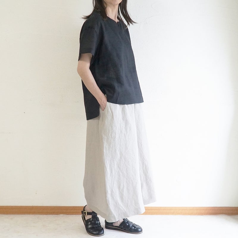 Branch m‘.,ブランチエム,ナチュラル,30代,40代,50代,60代,リネン,ゆったり,麻,プルオーバー,リネンプルオーバー,リネンブラウス,ブラウス,Tシャツ,