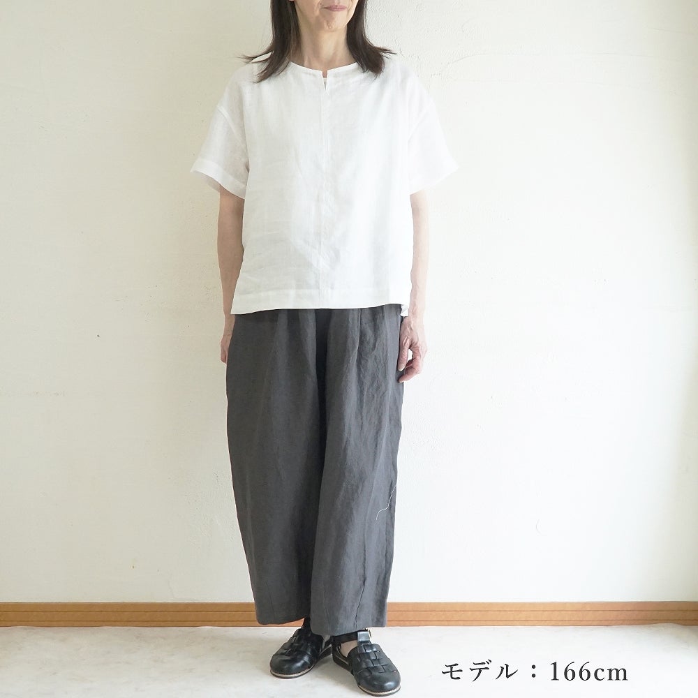 Branch m‘.,ブランチエム,ナチュラル,30代,40代,50代,60代,リネン,ゆったり,麻,プルオーバー,リネンプルオーバー,リネンブラウス,ブラウス,Tシャツ,