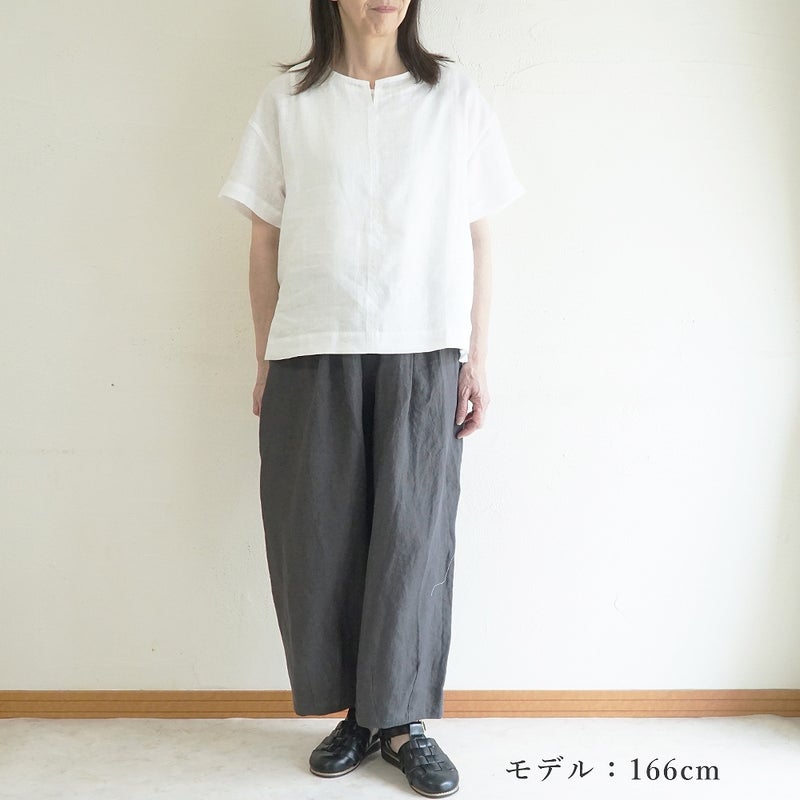 Branch m‘.,ブランチエム,ナチュラル,30代,40代,50代,60代,リネン,ゆったり,麻,プルオーバー,リネンプルオーバー,リネンブラウス,ブラウス,Tシャツ,